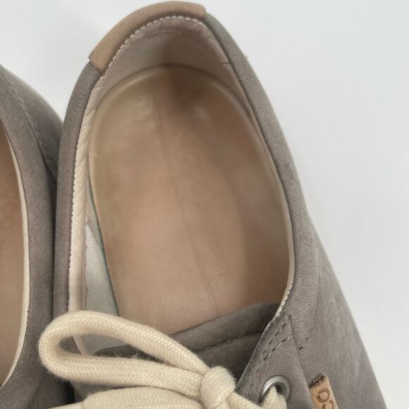 ECCO Soft 7 Shoes SZ 41 (US 10-10.5) Sneakers Taupe Gray Leather Lace Up Comfort - Picture 6 of 12